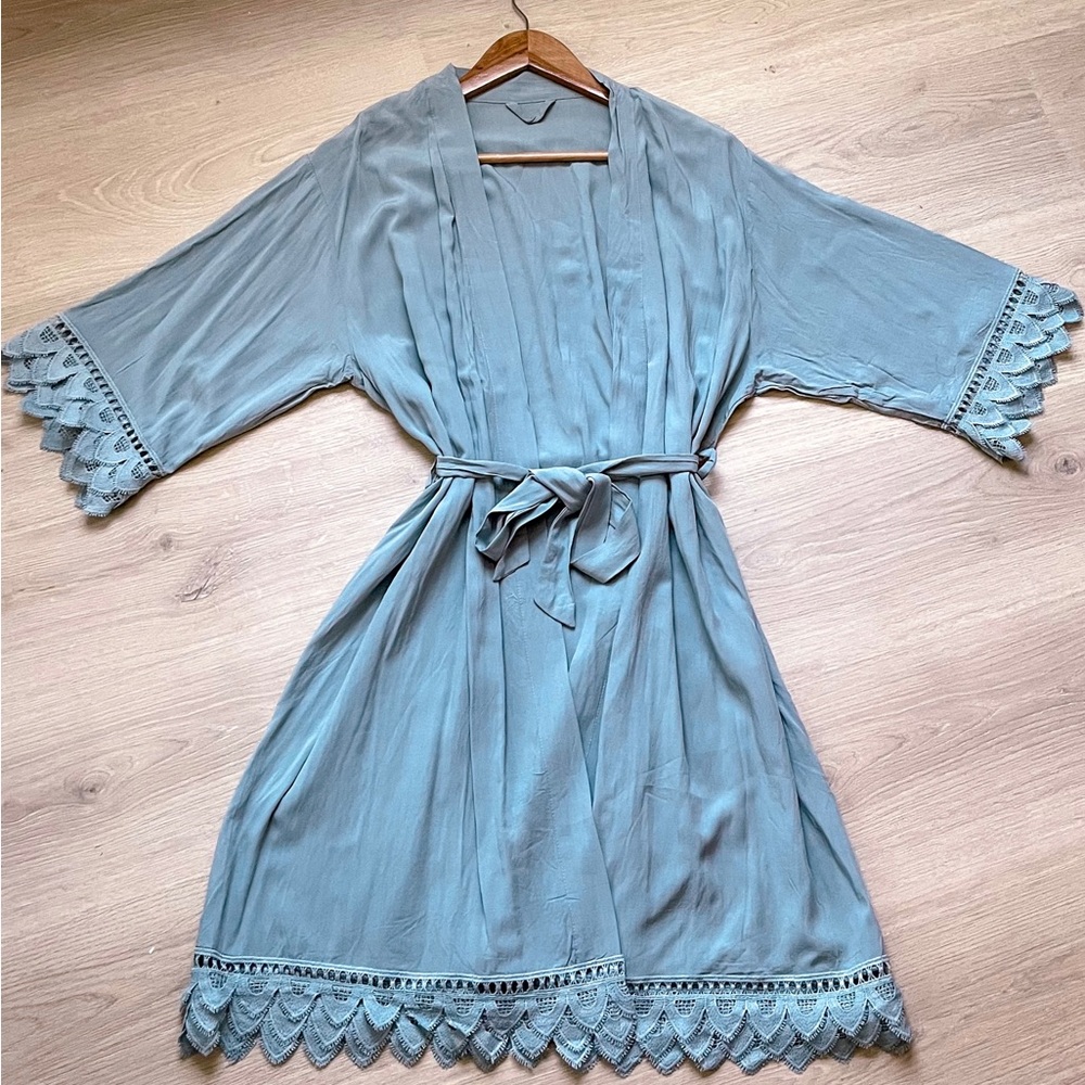 Cotton Robe // Blue Robe // Bridesmaid Robe // Lightweight Robe